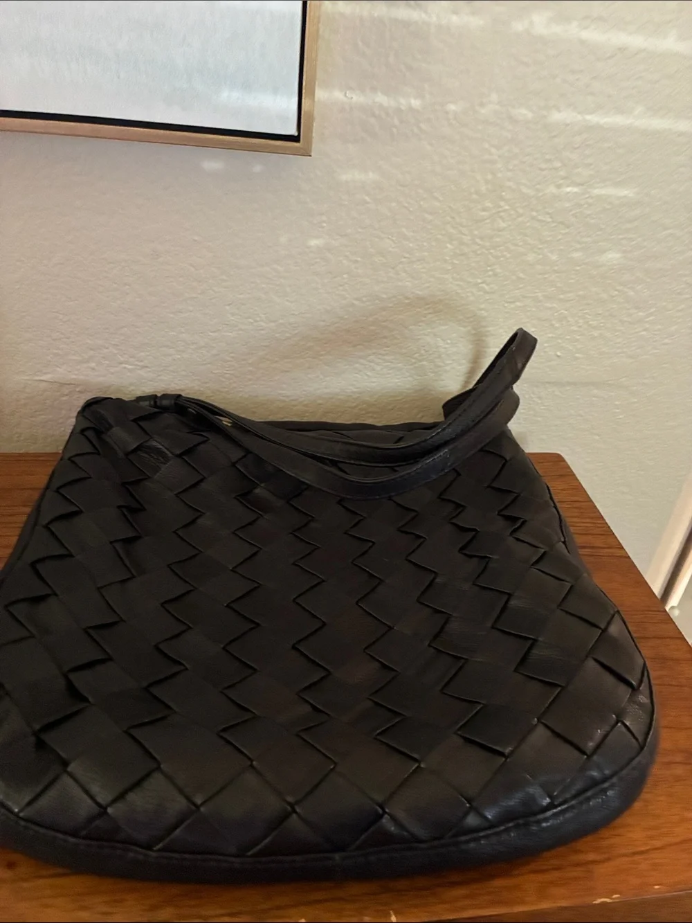 Hobo black Woven genuine Leather shoulder bag